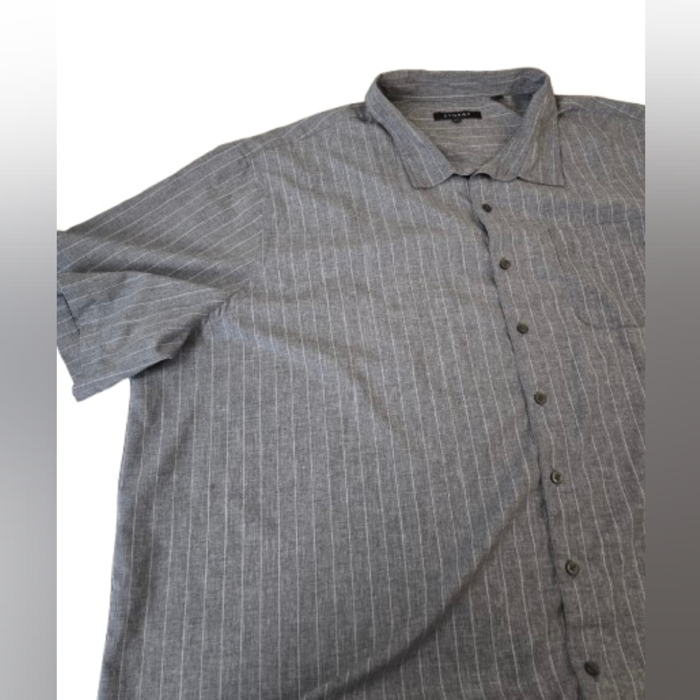 Synergy Men's Charcoal Gray Pinstripe Shirt 5XL